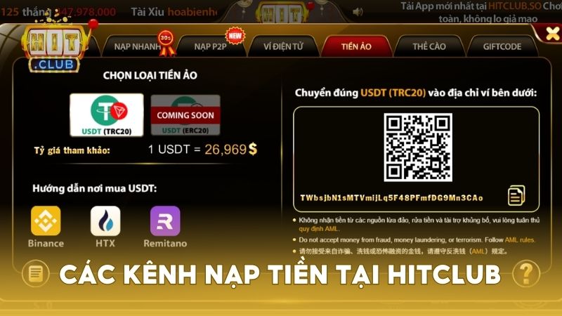 Các kênh nạp tiền được cổng game hỗ trợ cực kỳ đa dạng